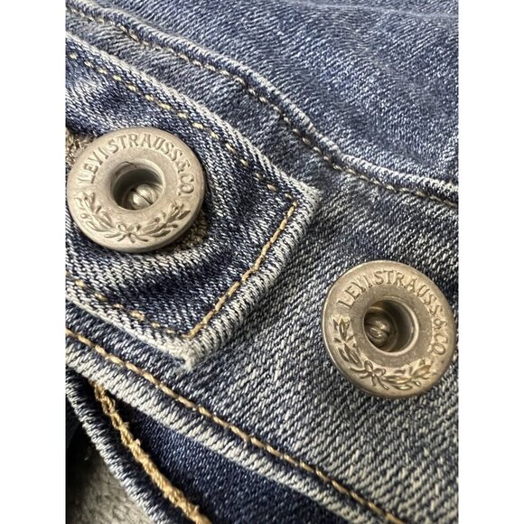 Levis Jacket Womens Size Medium Blue Denim Medium Wash Trucker Button Retro - Picture 3 of 10
